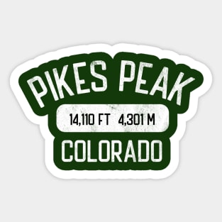 Pikes Peak Colorado Vintage White Athletic 14er Sticker